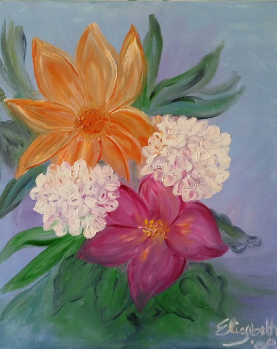 Blooms an Original Oil in full color on 24x18x1 canvas