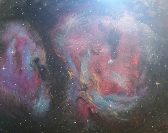 Orion Nebula Painting an Abstract in Oil on 16x20x1 canvas