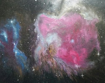 Orion Nebula Painting an Abstract in Oil on 18x24x1 canvas