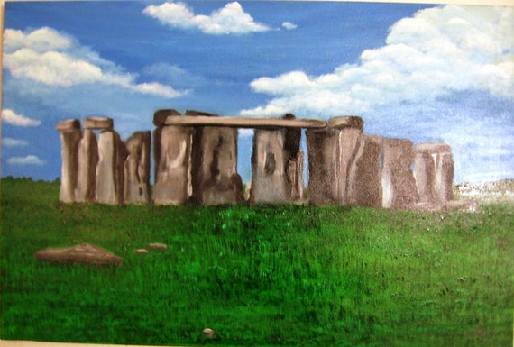 SOLD...but you can still buy...Stonehenge On A Lovely Day an Original Oil in full color on 36x24x1 canvas
