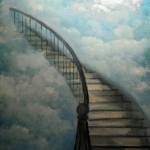 SOLD...but you can still buy...My Stairway to Heaven,  Original Oil in full color on 24x18x1 canvas