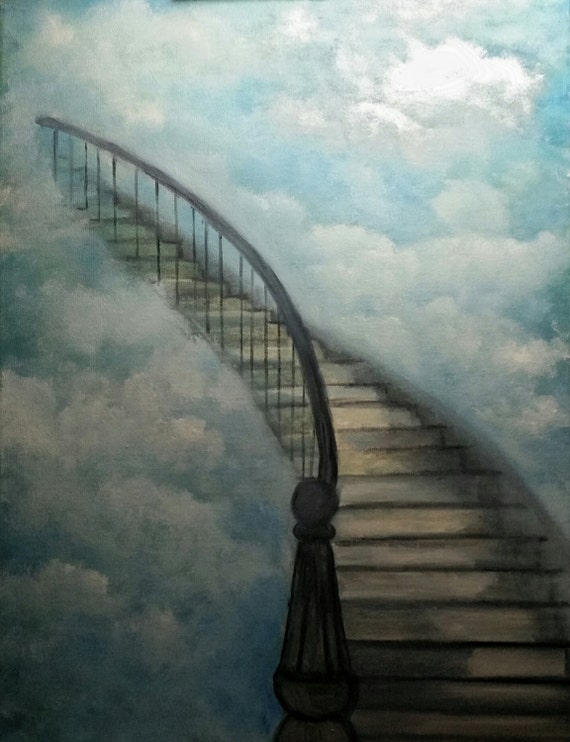SOLD...but you can still buy...My Stairway to Heaven,  Original Oil in full color on 24x18x1 canvas