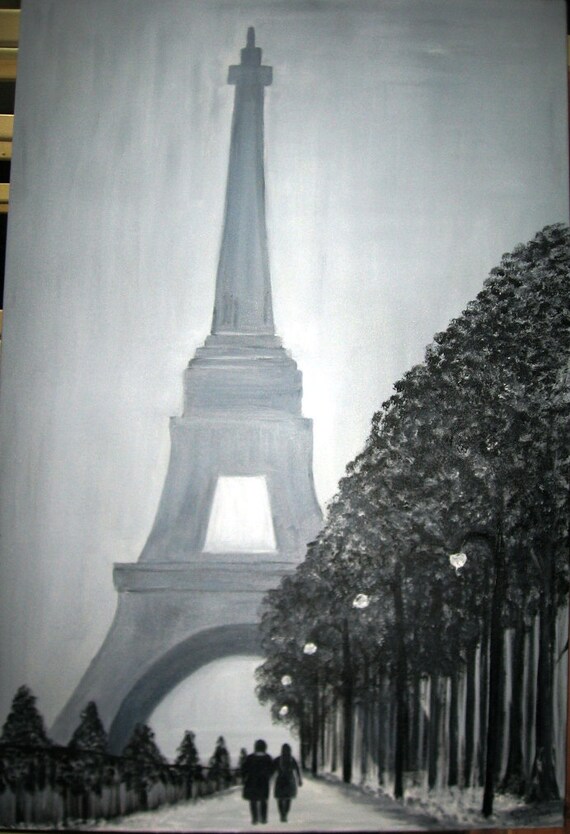 SOLD...but you can still buy...Paris Winter Day at the Eiffel Tower an Original Oil in full color on 24x36x1 canvas