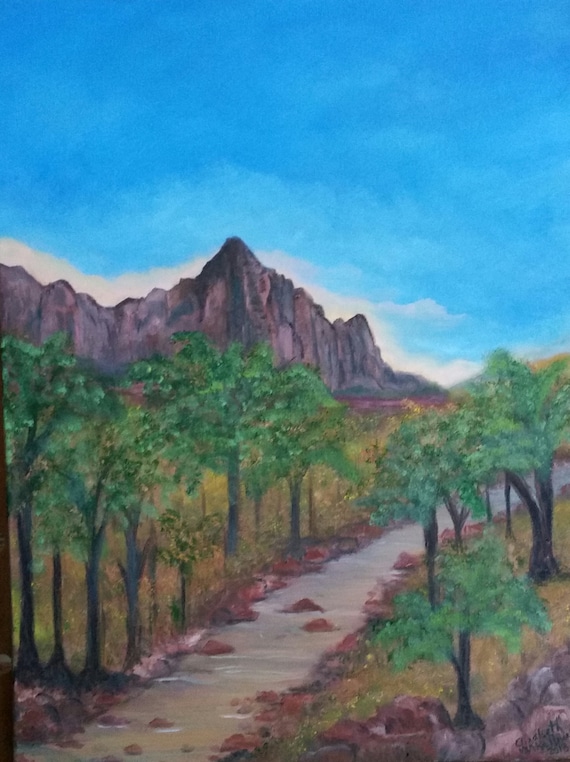 Mount Zion an Original Oil on canvas 24x18x1 in Full Color