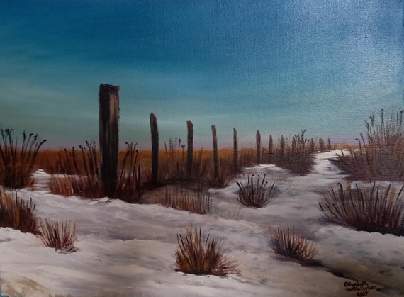 High Desert on a Winter Morning, Original Oil in full color on 18x24x1 canvas