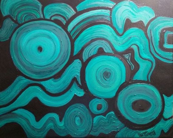 Malachite an Abstract in Oil on 20x16x1 canvas