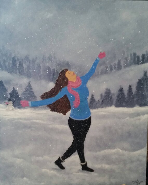Snow Day,  an Original Oil in full color on 30x24x1 canvas