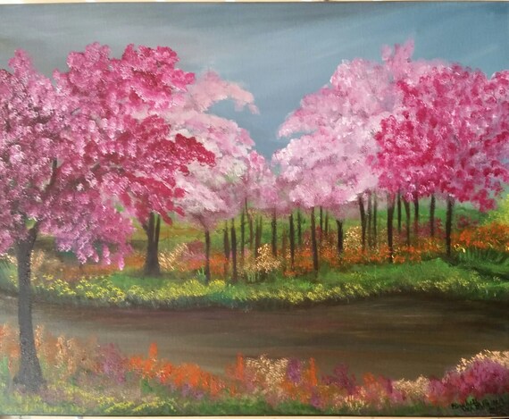 Spring Pathway an Original Oil in full color on 20x16x1 canvas