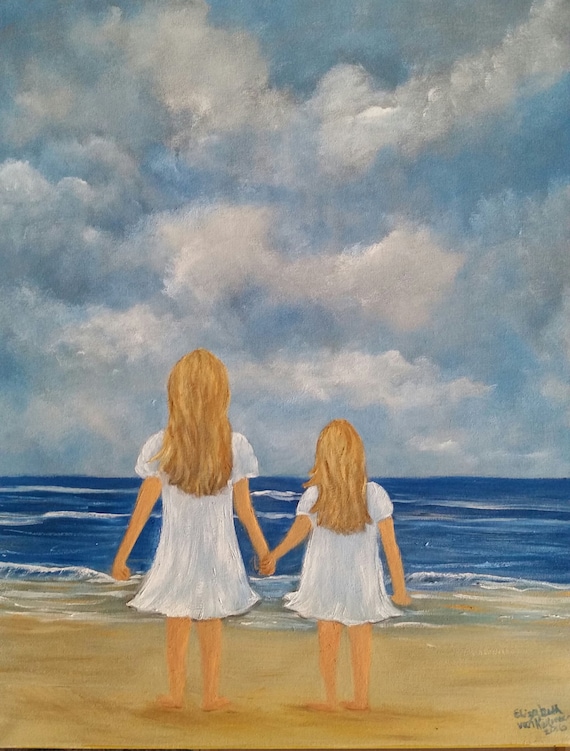 Sisters, An Original Oil in full color on 16x20x1 canvas