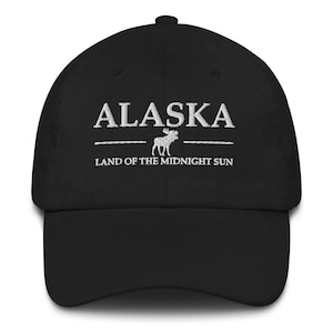 Alaska Urlaub Souvenir Land der Mitternachtssonne gestickt Hut Dad