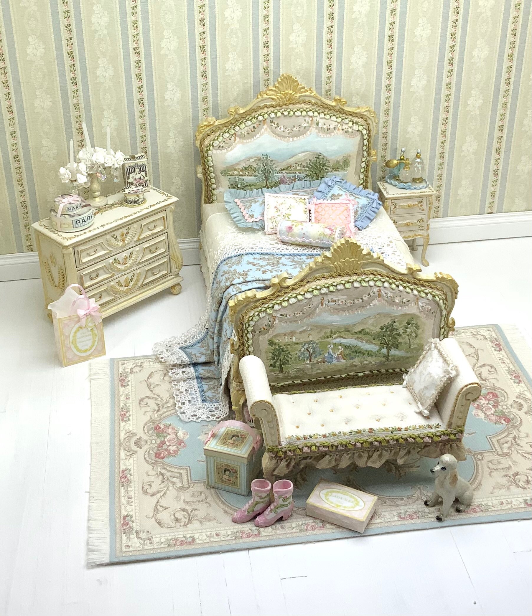 Dollhouse Furniture Unique hand painted and upholstered Etsy