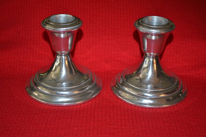 Vintage Wilton Mount Joy PA Pewter USA Candle Holder Set Rare Etsy