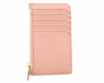Tarjetero y billetera rosa / Personalizado / Billetera con monograma