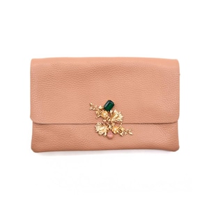 Bolso de mano color salmón / Bolso de mano para fiesta / Bolso de mano para noche / Bolso de mano para boda / Bolso de mano para mujer / Bolso de mano rosa único hecho a mano