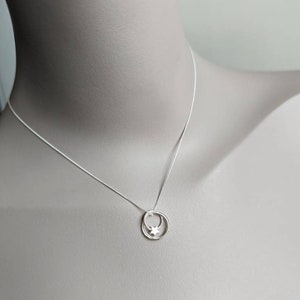Star ring necklace sterling silver, Three circle star pendant, 30th birthday gift, linked circle necklace, triple ring necklace,