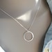Crescent moon Necklace | Sterling silver tiny half moon | Inspirational | Modern hammered eternity pendant | Hand forged Halo 1.5cm circle