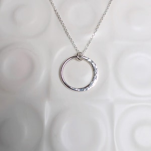 Hammered Sterling Silver Moon Necklace- 2 cm Crescent moon Pendant. Handmade in the UK image 10