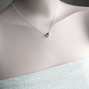 Sterling Silver Ball Necklace: Modern Minimalist Pendant, Handmade in UK