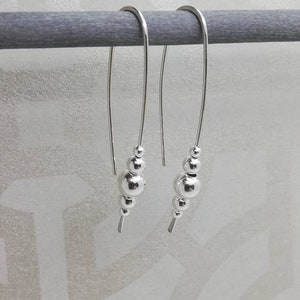 long silver drop earrings, statement long  dangle,  925 sterling silver earrings, long drop earrings, Custom made, handmade In the UK