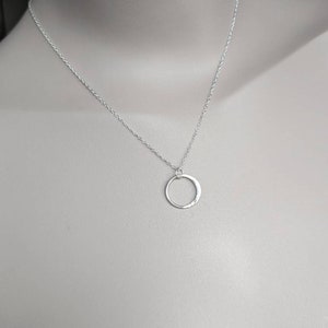 Silver moon Necklace, Sterling silver tiny half moon, hammered moon pendant, crescent moon necklace for women, handmade in the Uk image 4