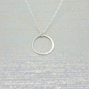 Silver moon Necklace, Sterling silver tiny half moon, hammered moon pendant, crescent moon necklace for women, handmade in the Uk image 3