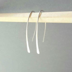 Recycled Sterling Silver Threader Earrings: Minimalist Dangle Drop