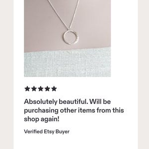 Hammered Sterling Silver Moon Necklace- 2 cm Crescent moon Pendant. Handmade in the UK image 4
