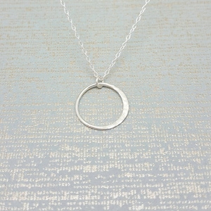 Silver moon Necklace, Sterling silver tiny half moon, hammered moon pendant, crescent moon necklace for women, handmade in the Uk image 7