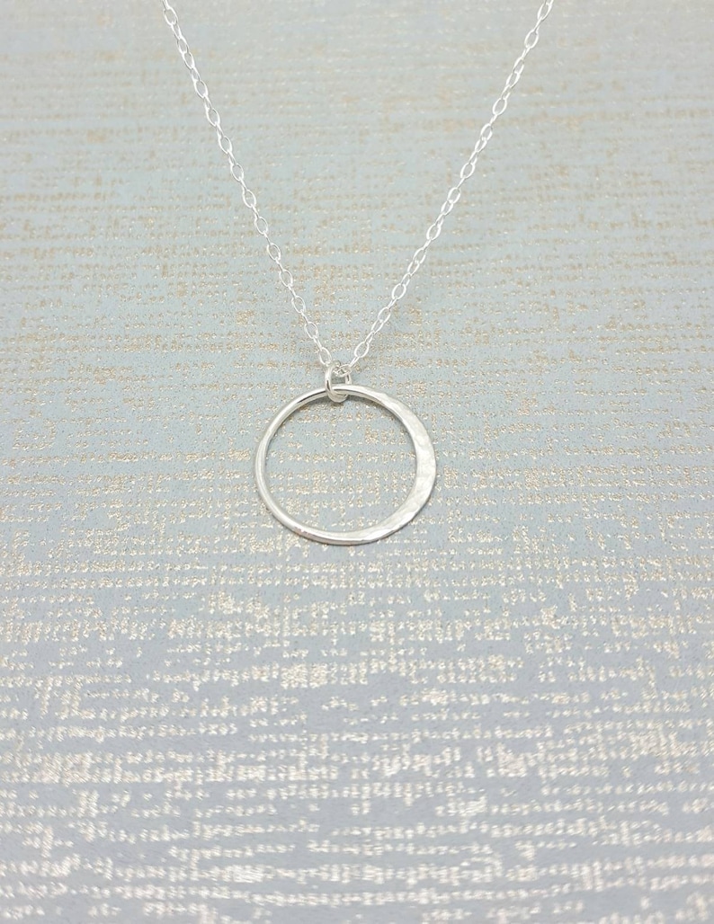 Silver moon Necklace, Sterling silver tiny half moon, hammered moon pendant, crescent moon necklace for women, handmade in the Uk image 7