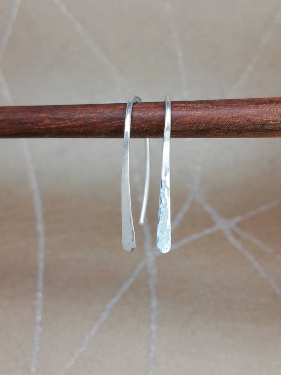 Orecchini Pendenti Argento 925 con Cerchi Martellati