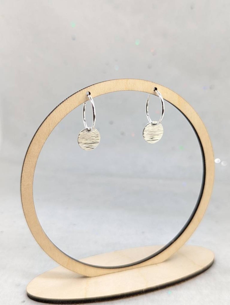 Hammered Silver Earrings, Sterling Silver Coin Hoops, Small Huggy Hoops ...