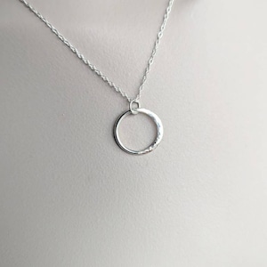 Silver moon Necklace, Sterling silver tiny half moon, hammered moon pendant, crescent moon necklace for women, handmade in the Uk image 2