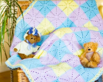 Prêt à carrés au Crochet navire bébé couverture costume garçon ou fille lit, lit de bébé, Buggy, poussette, siège auto, couffin, nacelle ou caresse juste