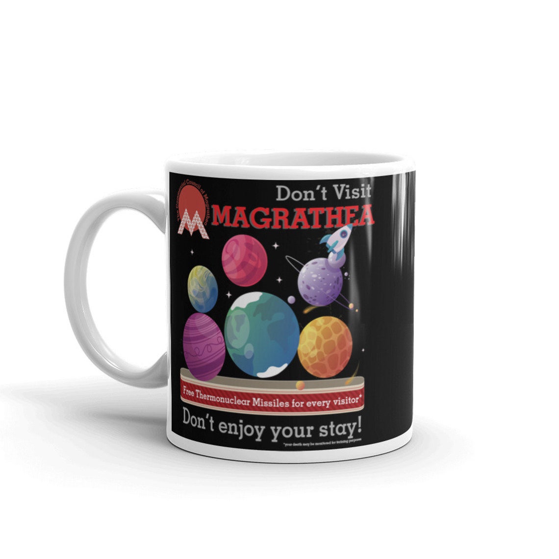 Hitchhikers Guide to the Galaxy Don't Visit Magrathea Mug Etsy