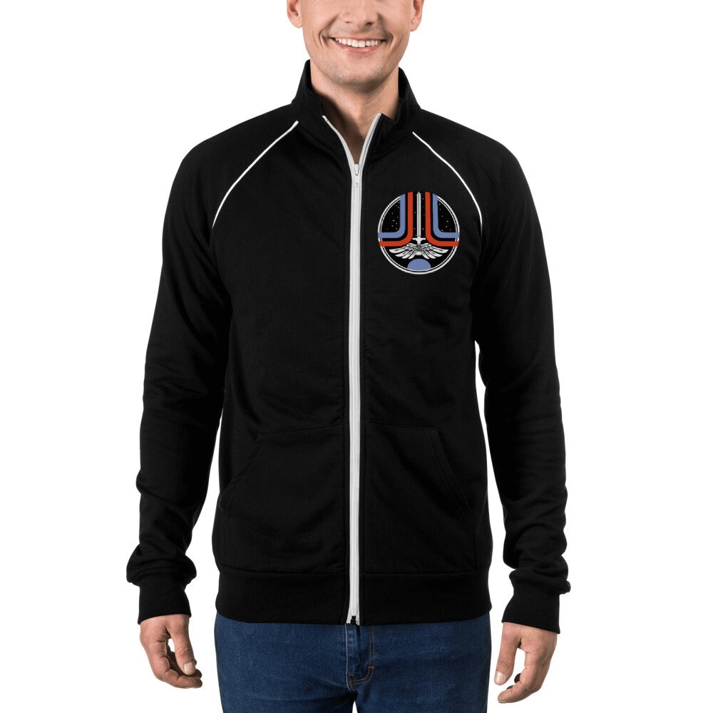 Image of The Last Starfighter Star League Retro 80S Piped Fleece Jacket | With Backprint