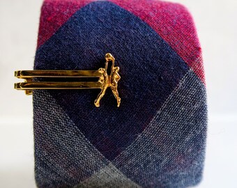 Basketball Tie Clip | Basketball Tie Bar | Gold Toned Sports Tie Clip