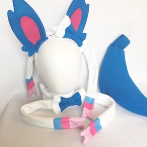 Shiny Sylveon Ears Bowtie Tail Sylveon cosplay ears Sylveon Bow Sylveon costume ears Sylveon Gijinka Eeveelution ears Shiny Sylveon