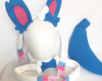 Shiny Sylveon Ears Bowtie Tail Sylveon cosplay ears Sylveon Bow Sylveon costume ears Sylveon Gijinka Eeveelution ears Shiny Sylveon