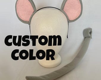 Mouse ears or Tail mouse ears headband mouse tail custom rat ears rat tail mouse costume ears mouse costume mouse ears big mouse ears