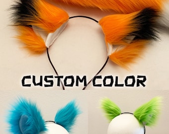 Custom color wolf or fox ears wolf ears headband fox ears headband custom dog ears husky ears canine ears wolf ears headband fox costume