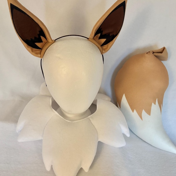 Brown fox Cosplay ears or tail and collar neck fluff
