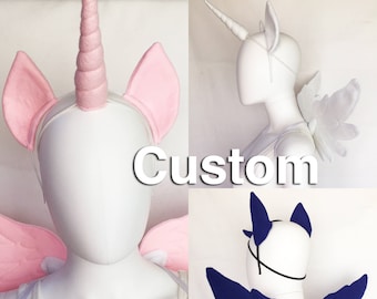 Custom alicorn pegasus unicorn costume custom color unicorn custom Pegasus costume pony wings pony ears unicorn horn custom pony costume