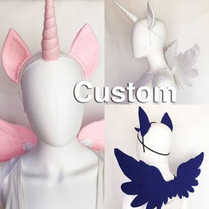 Custom alicorn pegasus unicorn costume custom color unicorn custom Pegasus costume pony wings pony ears unicorn horn custom pony costume
