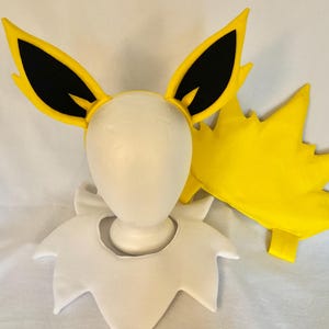 Electric type yellow fox cosplay ears or tail and neck fluff