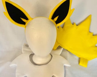 Electric type yellow fox cosplay ears or tail and neck fluff