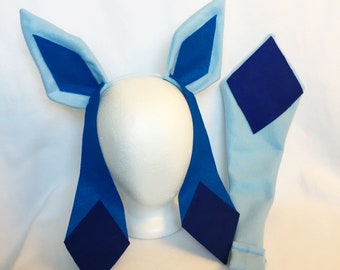 Glaceon Ears or Tail Glaceon cosplay ears headband Glaceon costume ears Glaceon Gijinka Eeveelution ears Glaceon Tail Glaceon Cosplay