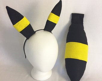 Umbreon Ears or Tail Umbreon ears headband Umbreon costume ears Umbreon Gijinka Eeveelution ears Umbreon Tail Umbreon ears and tail