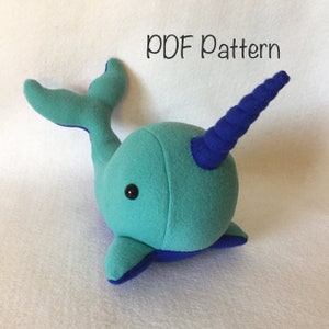 Narwhal Plush PATTERN and Instructions Narwhal Pattern Whale ...