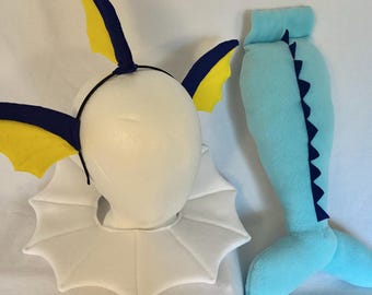 Water type blue fox cosplay ears or tail and collar