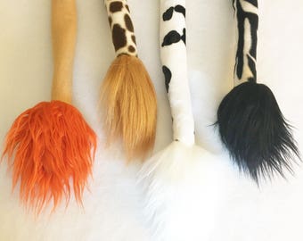Farmyard Animal Cat Ears And Tail Set Tan//Brown Faux Fur Instant Fancy Dress